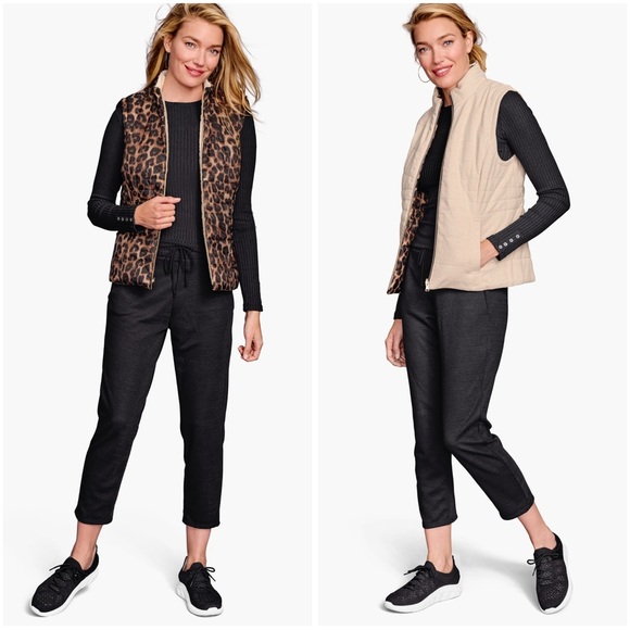 Johnston & Murphy Reversible Leopard Cream Vest Size XS - Picture 2 of 11